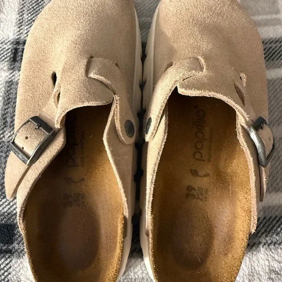 Birkenstock Papillo Tan Suede Slip-On Clogs - Picture 3 of 4